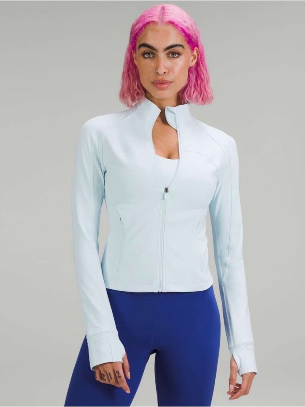 lululemon athletica Cropped Define Jacket Powder Blue (note pen mark)